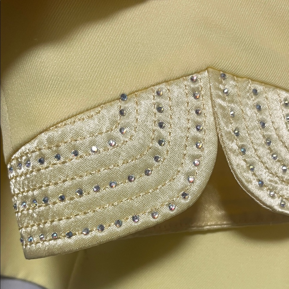 EY Boutique Pastel yellow 2 piece skirt blazer set - Picture 5 of 11